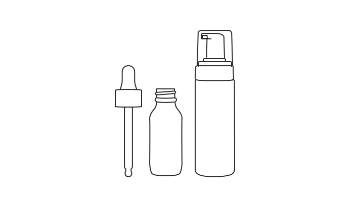 Retira las bombas y pipetas de las botellas de vidrio o plástico.